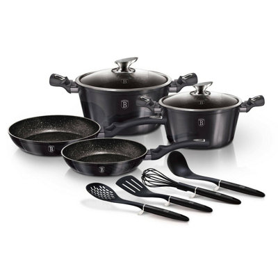Urbn-Living Berlinger Haus 10 Pc Black Carbon Pro Aluminium Cookware Set from B&Q