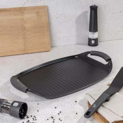 Urbn-Living Berlinger Haus 47Cm Anthracite Forged Aluminium Grill Plate Griddle Handles Oven Induction from B&Q