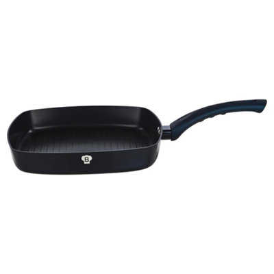 Urbn-Living Blaumann 26Cm Ribbed Grill Pan2L Aquamarine Cookware Frying Grill Pots Pan Saucepan Casserole Soft Touch Handle Lid from B&Q