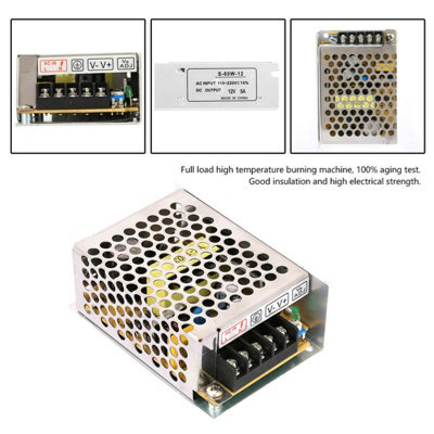 5A 12V Regulated AC/DC Power Supply for LED Applications