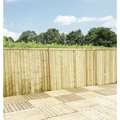 5FT (1.52m x 1.83m) Vertical Fencing Panel - Pressure Treated 12mm Wooden - 1 x Fence Panel (5ft x 6ft) (5x6)