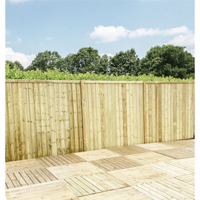 5FT (1.52m x 1.83m) Vertical Pressure Treated 12mm Tongue & Groove Wooden Garden Fence Panel - 1 Panel (5ft x 6ft) (5x6)