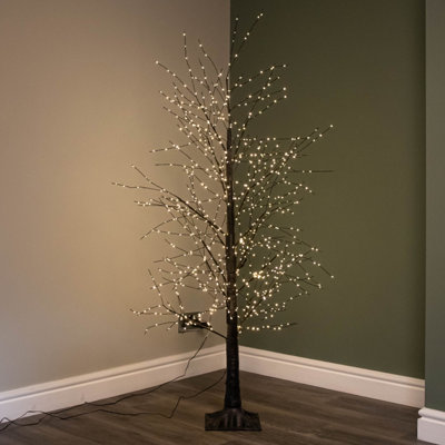 5ft (1.5m) Light up Black Micro Dot Christmas Tree with 900 Static ...