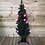 5ft (1.5m) Premier Indoor Green Fibre Optic Christmas Tree with LED Candles