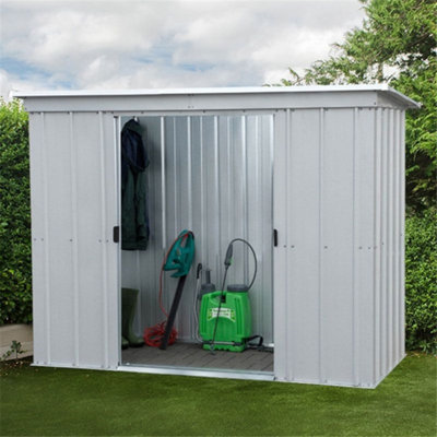 5ft 11" x 3ft 5" Pent Metal Garden Shed - Grey (5ft 11" x 3ft 5" / 5"11' x 3"5' / 1.84m x 1.04m)