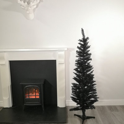 5ft (150cm) Black Pencil Pine Christmas Tree with 236 Tips