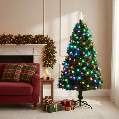 5Ft/150cm Diamonds Fibre Optic Christmas Tree LED Pre-Lit