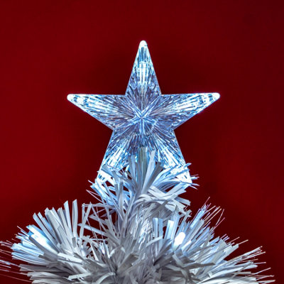 5FT (150cm) White Fibre Optic Tree with White LED Lights and White Fibre Optics - 6