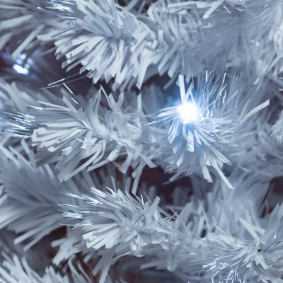 5FT (150cm) White Fibre Optic Tree with White LED Lights and White Fibre Optics - 8