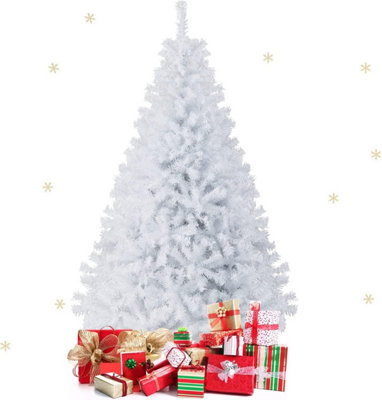 5ft (555 Tips) Artificial Christmas Tree Xmas Pine Tree with Metal Stand White