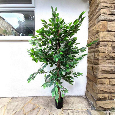 5Ft Artificial Banyan Tree 150cm with 1008 Green Leaves & Black Pot