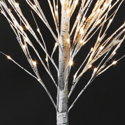 5ft Birch Tree Christmas Decoration Pre Lit Warm White LED Outdoor Xmas - 3