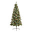 5Ft. Christmas Tree with Pinecones and Berries - 1.5M Part Decorated Artificial Tree - Metal Floor Stand