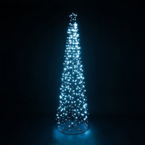 5ft  Christmas Xmas Led Star Cone Tree Lights Decoration Indoor & Outdoor - Cool White