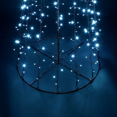 5ft  Christmas Xmas Led Star Cone Tree Lights Decoration Indoor & Outdoor - Cool White - 3