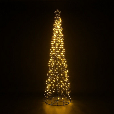 5ft  Christmas Xmas Led Star Cone Tree Lights Decoration Indoor & Outdoor - Warm White
