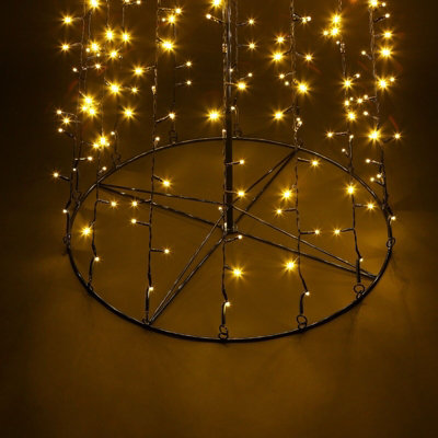 5ft  Christmas Xmas Led Star Cone Tree Lights Decoration Indoor & Outdoor - Warm White - 3