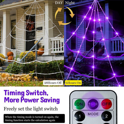 The Holiday Aisle® Halloween Spider Web Lights 150 LED Lighted Spider Web Giant 16.4 Ft