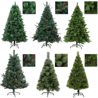 5FT Green Elegant Pine & Berries Christmas Tree | DIY at B&Q