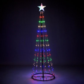 5FT LED Christmas Cone Tree - Multi Colour