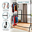 5ft long x 7ft Two Tier Heavy Duty Clothes Rail Garment Hanging Rack In Black