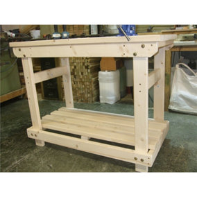 5ft Solid Heavy Duty Wooden Clear Tanerlised Treated Workbench