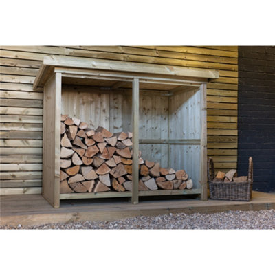 5ft x 3ft (1.5m x 0.89m) Redwood Pressure Treated Double Log Store