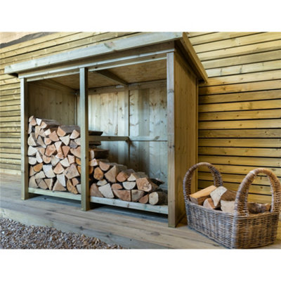 5ft x 3ft (1.5m x 0.89m) Redwood Pressure Treated Double Log Store
