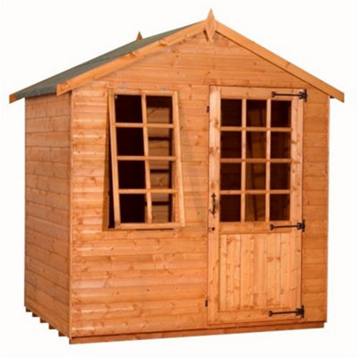 5ft x 7ft (1.45m x 2.05m) Wooden Georgian Tongue and Groove APEX Summerhouse (12mm T&G Floor + Roof) (5 x 7) (5x7)