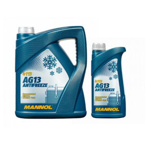 5L+1L Mannol AG13 Antifreeze Coolant Green Concentrated High Specifications