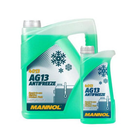 5L+1L Mannol AG13 Green Antifreeze Coolant -40 Longlife High Specs Ready To Use