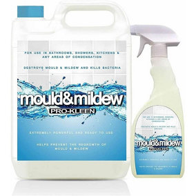 5L + 750ml of Pro-Kleen Mould & Mildew Remover Killer & Cleaner Super Concentrate Spray