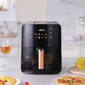 5L Black Digital Air Fryer with Visual Window,Non-Stick Removable Basket