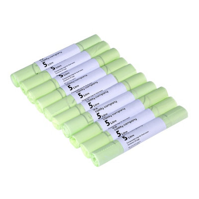 5L Caddy Company Compostable Kitchen Caddy Liners (Small) - 10 Rolls