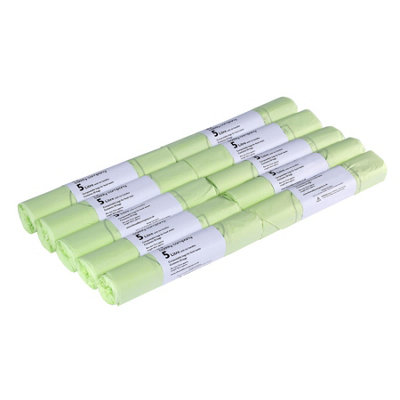 5L Caddy Company Tie Handle Compostable Kitchen Caddy Liners (Small) - 10 Rolls