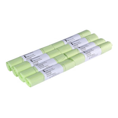 5L Caddy Company Tie Handle Compostable Kitchen Caddy Liners (Small) - 8 Rolls
