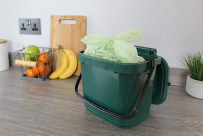 5L Caddy Company Tie Handle Compostable Kitchen Caddy Liners (Small) - 8 Rolls - 3