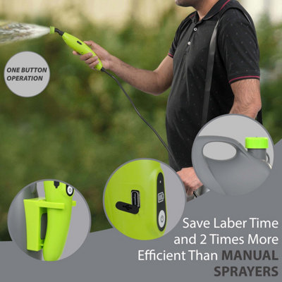 5L Electric Garden Sprayer Battery Powered Sprayer with 3 Mist Nozzles ...