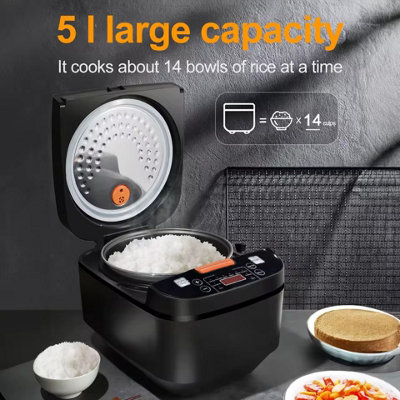 5L Electric Rice Cooker Multi functional with Steamer Non-Stick Inner Pot