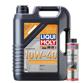 5L Liqui Moly 10W40 Leichtlauf Performance ACEA A3 B3 + Oil Additive 300ml