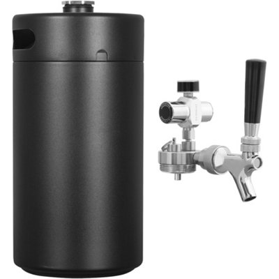 5L Matt Black Mini Growler Keg & Tap System - Home Draught & Drinks Kit ...