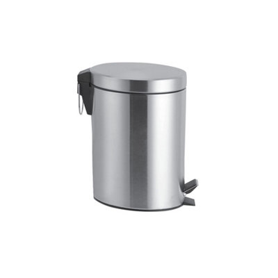 5L Metal Chrome Pedal Bin Kitchen Toilet Rubbish Hygienic Home Paper Dustbin Boxed (5L)