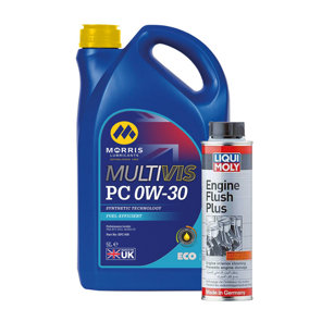 5L MORRIS 0W-30 Fully Synthetic Engine Oil ACEA C2 + ENGINE FLUSH PLUS 300ml