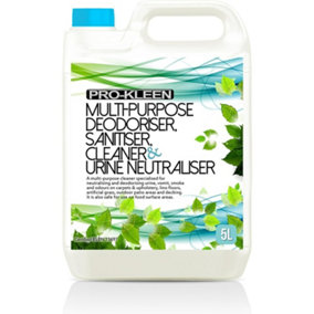 5L of Multi-Purpose Deodoriser Disinfectant Sanitiser Cleaner & Urine Neutraliser Super Concentrated Professional Formula