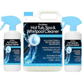 5L of Pro-Kleen Hot Tub, Spa & Whirlpool Hygienic Cleaner 2x 1 Litre Hot Tub & Spa Surface Cleaner