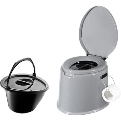 Foldable Travel Potty For Toddlers - Portable Toilet With Storage For Bags (Grey)