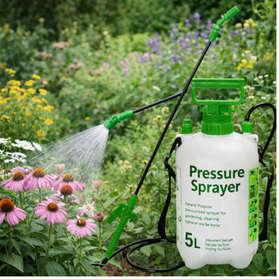 5L Pump Action Pressure Sprayer Adjustable Nozzle Lockable Trigger ...