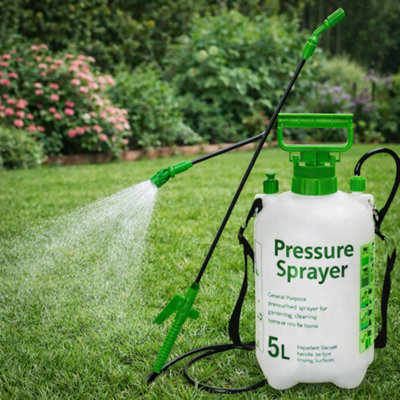 5L Pump Action Pressure Sprayer Adjustable Nozzle Lockable Trigger ...
