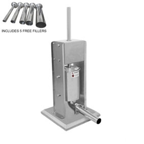 5L Sausage Stuffer Kit Filler Maker 304 Stainless Steel Heavy Duty Commercial Meat Machine Vertical Manual 2 Speeds