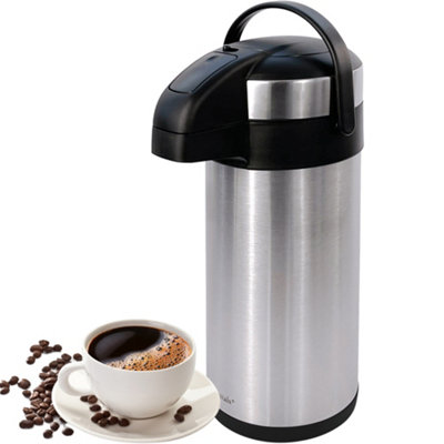 5L Tea Coffee Air Pot Flask Pump Action Vacuum Insulated Carry Handle DIY